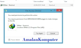 Mengatasi File Access Denied You need permission to perform this action saat Rename/Delete file