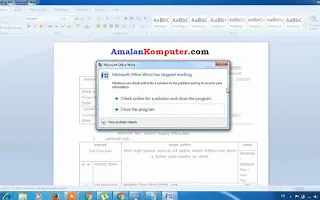 Cara mengatasi microsoft office word 2016 dan 2007 has stopped working