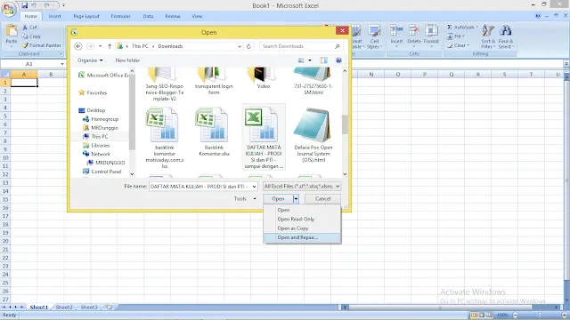 Mengatasi File Excel yang Tidak Bisa Dibuka (Bisa Untuk Semua Versi)