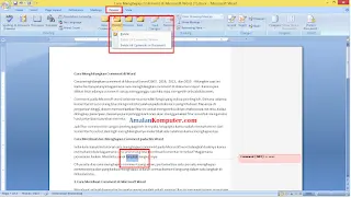 Cara menghilangkan Comment di MS Word