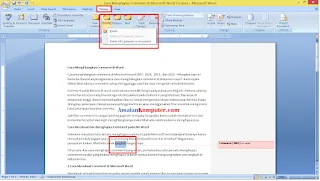 menghilangkan Comment di MS Word