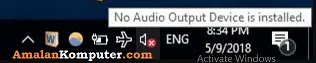 Cara mengatasi no audio output device is installed windows 10, 8/8.1 dan 7