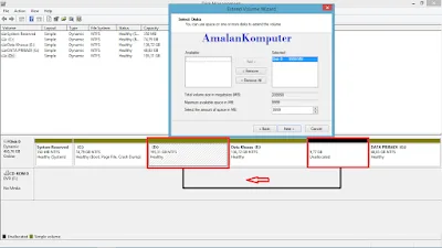 Cara gabung partisi harddisk yang Unallocated di Disk Management tanpa Software di win 11, 10, 8, 7