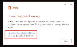 Mengatasi Microsoft Office Error Code 30068-4