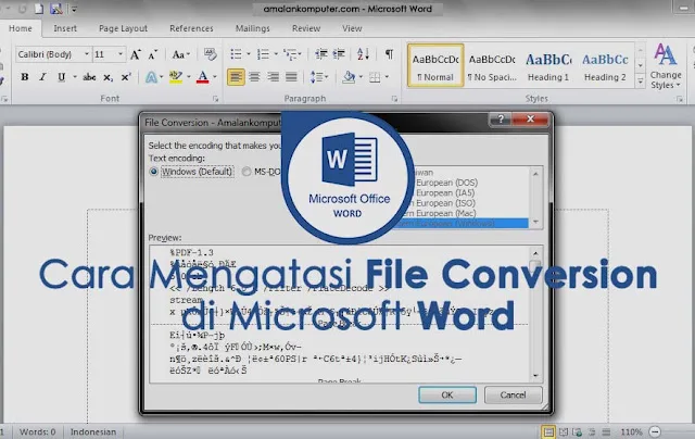 cara mengatasi file conversion Microsoft Word