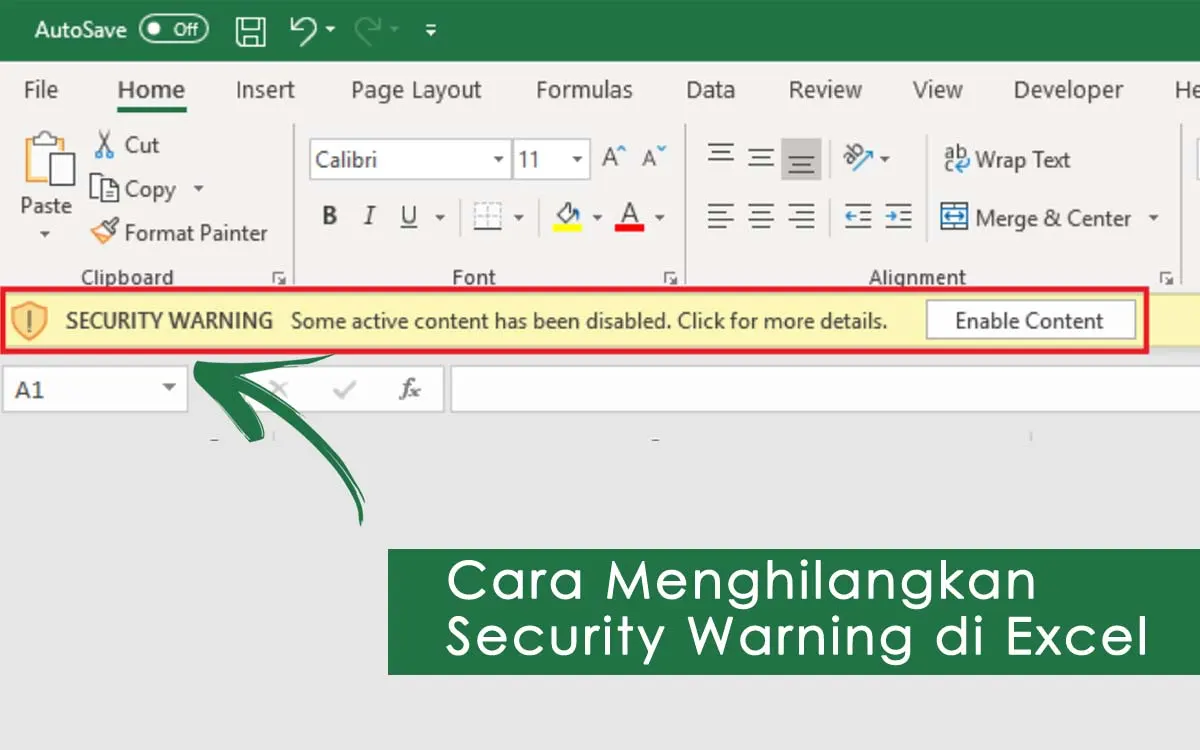 Cara Menghilangkan Security Warning di Excel