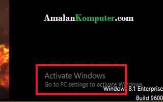 Cara menghilangkan activate windows di win 10 dan 8/8.1