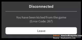  Cara mengatasi Error code 267 Roblox