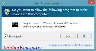 Cara menghilangkan/mematikan Pertanyaan User Account Control (UAC) di Windows 10, 8/8.1 dan 7