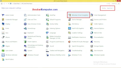 Cara mengaktifkan dan mematikan BitLocker melalui control panel