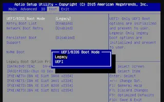 Pengertian dan perbedaan UEFI, BIOS dan Legacy