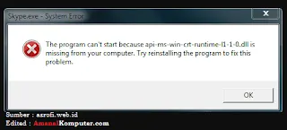 Cara mengatasi xampp error api-ms-win-crt-runtime