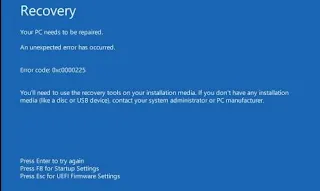  Cara mengatasi Error Code 0xc0000225 Windows 10, 8/8.1 dan 7