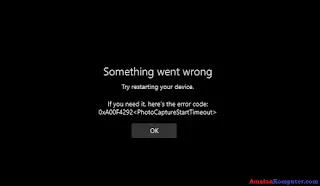 Mengatasi Error Code 0xa00f4292 : Something went wrong. Try restarting your device pada kamera Windows