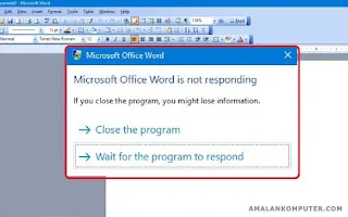 Penyebab dan mengatasi microsoft word 2016/2010 not responding
