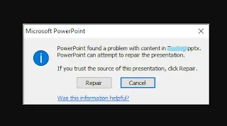  Mengatasi powerpoint found a problem with content