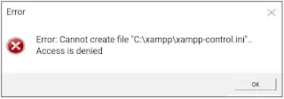 Mengatasi error cannot create file xampp-control.ini access denied