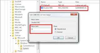 Mengatasi The Command Prompt has been disabled by Your Administrator