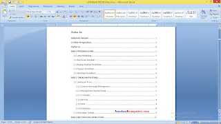 Cara membuat daftar Isi titik-titik Ms Word 2016, 2013, 2010, 2007, 2019
