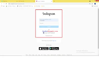 Aplikasi Instagram di Laptop error tidak bisa dibuka - login instagram melalui browser