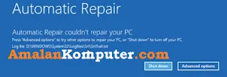 Cara mengatasi Preparing Automatic Repair windows 10, 8/8.1 dan 7